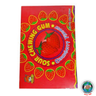 SOUR CHEWING GUM STRAWBERRY 24 PCS