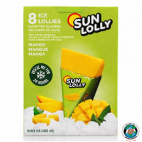 SUN LOLLY MANGO ICE LOLLIES 60ML 8 PCS