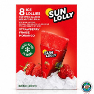 SUN LOLLY STRAWBERRY ICE LOLLIES 60ML 8 PCS