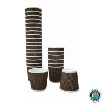 RIPPLE WALL PAPER CUPS SMALL 4OZ 25 PCS