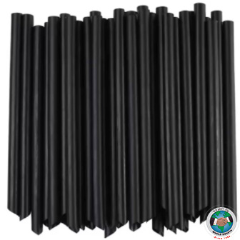 DRINKING STRAW BLACK 210MM 50 PCS