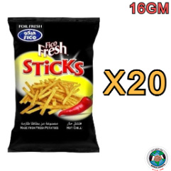 FICO FRESH STICKS HOT CHILLI 16GM 20 PCS