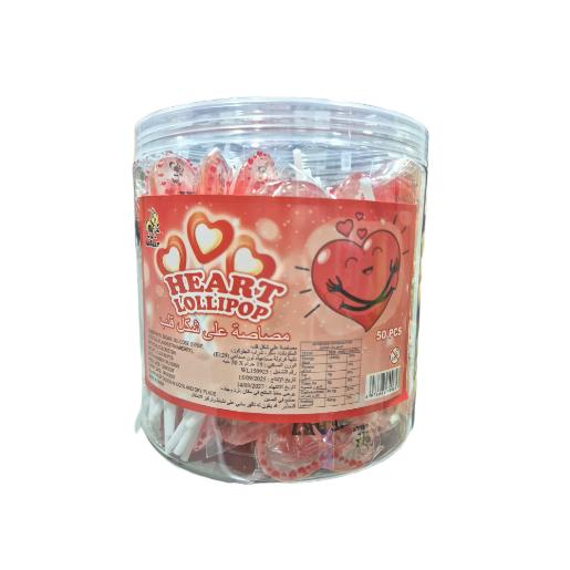 B476-3 WALLY HEART LOLLIPOP JAR 15G 50 PCS