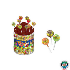 LOLLIPOP KING POP WITH GUM MIX JAR 750GM 75PCS